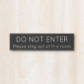 Hedendaags, stijlvol en rendabel "NIET INGENOMEN" Deurbordje (Voorkant)