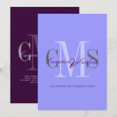 Hedendaags + stijlvol monogram Huwelijksuitnodigin Kaart (Voorkant / Achterkant)