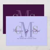 Hedendaags + stijlvol monogram Huwelijksuitnodigin Kaart (Voorkant / Achterkant)