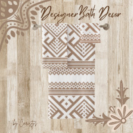 Hedendaags tapijt, linen, bruin gevlekt bad handdoek