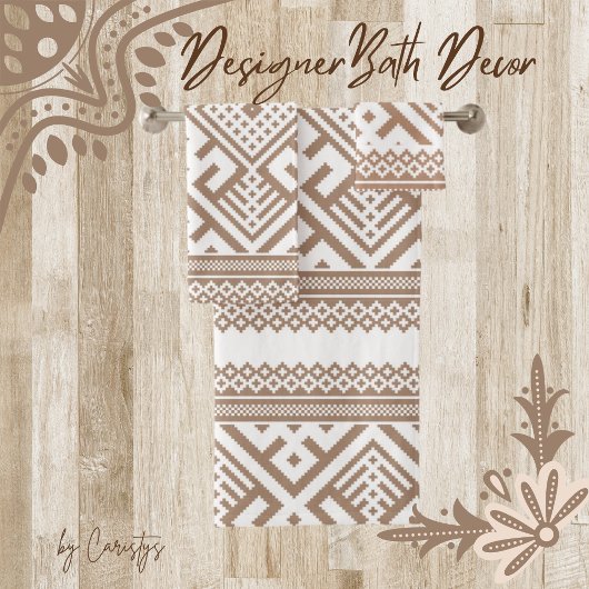 Hedendaags tapijt, linen, bruin gevlekt bad handdoek