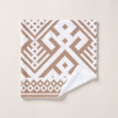 Hedendaags tapijt, linen, bruin gevlekt bad handdoek (Wasdoekje)