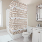 Hedendaags tapijt, linen, bruin gevlekt douchegordijn (In situ)