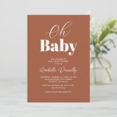 Hedendaags Terracotta Baby shower Kaart (Staand voorkant)