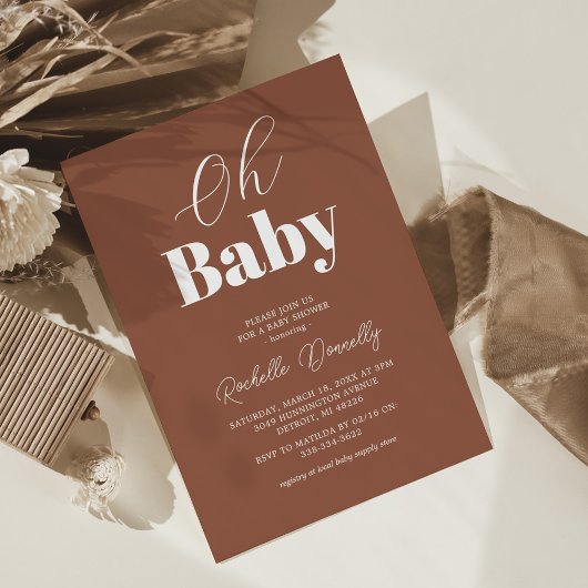 Hedendaags Terracotta Baby shower Kaart