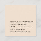 Hedendaags Trendy Chic Bold Calligraphy Black Vierkante Visitekaartje (Achterkant)