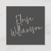 Hedendaags Trendy Chic Bold Calligraphy Black Vierkante Visitekaartje (Voorkant)