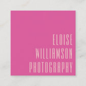 Hedendaags Trendy Chic Bold Typografie Hot Pink Vierkante Visitekaartje (Voorkant)