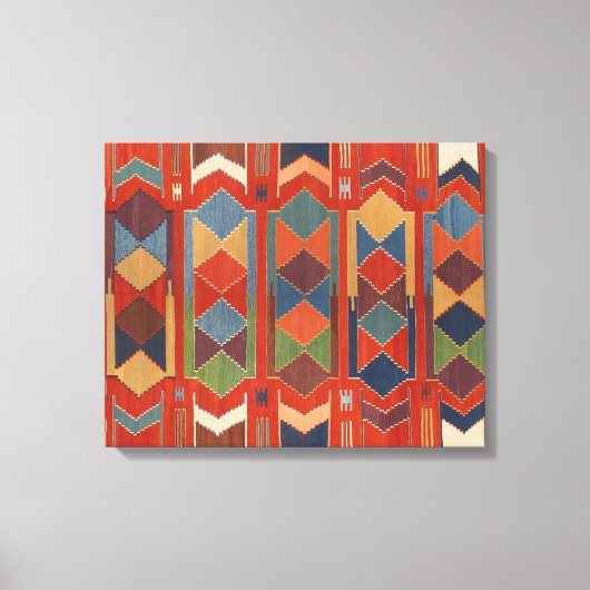Hedendaags Turks Kilim Patroon Triptiek Canvas Afdruk (Voorkant)