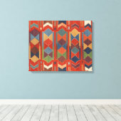 Hedendaags Turks Kilim Patroon Triptiek Canvas Afdruk (Insitu (Houten vloer))