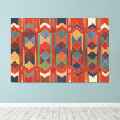 Hedendaags Turks Kilim Patroon Triptiek Canvas Afdruk (Insitu (Houten vloer))