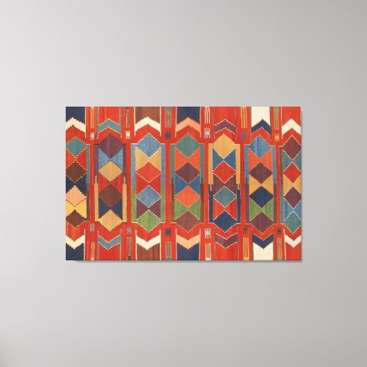 Hedendaags Turks Kilim Patroon Triptiek Canvas Afdruk (Voorkant)