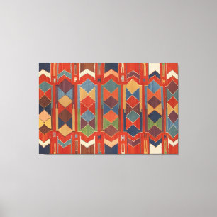 Hedendaags Turks Kilim Patroon Triptiek Canvas Afdruk