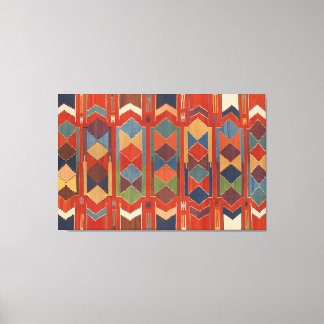 Hedendaags Turks Kilim Patroon Triptiek Canvas Afdruk