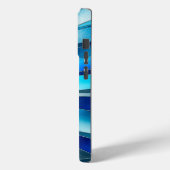 Hedendaags Turquoise Blauw Golfpatroon Case-Mate iPhone Case (Achterkant / Links)