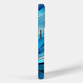 Hedendaags Turquoise Blauw Golfpatroon Case-Mate iPhone Case (Achterkant / Rechts)