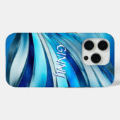 Hedendaags Turquoise Blauw Golfpatroon Case-Mate iPhone Case (Achterkant (horizontaal))