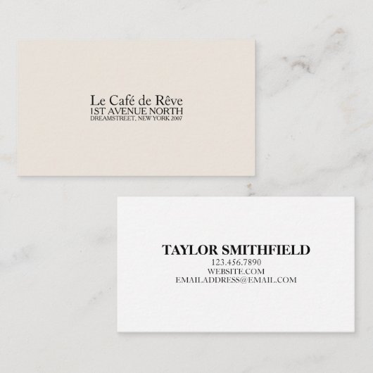  hedendaags type visitekaartje (Voorkant / Achterkant)