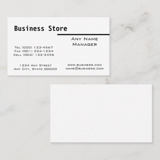 Hedendaags Visitekaartje (Voorkant / Achterkant)