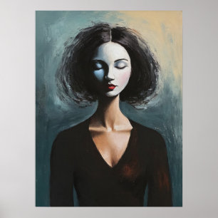 Hedendaags Vrouwportret Wandkunst Poster