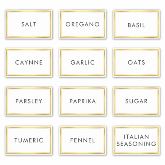Hedendaags Waterdicht Label voor Spice Jars (Voorkant)