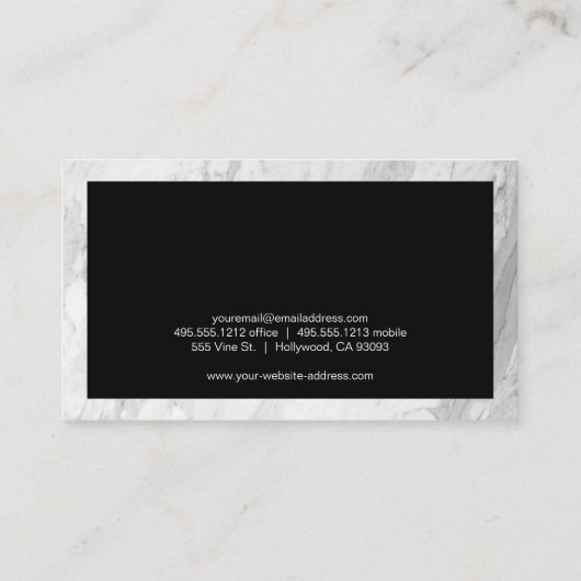 Hedendaags | Witte marmer Visitekaartje (Achterkant)