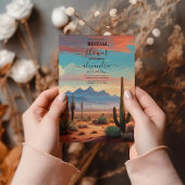 Hedendaags woestijn cactus landschap bruiloft kaart