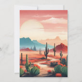 Hedendaags woestijn Cactus Landschaps Huwelijk Kaart (Achterkant)