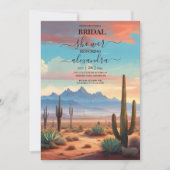 Hedendaags woestijncactuslandschap bruiloft kaart (Voorkant)