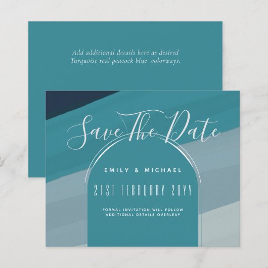 Hedendaags Zee Glas Oceaan Pauwblauw Turkoois Trou (Voorkant / Achterkant)