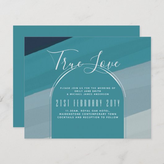 Hedendaags Zee Glas Oceaan Pauwblauw Turkoois Trou (Voorkant / Achterkant)