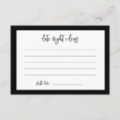 Hedendaags zwart Date nacht ideeën Informatiekaartje (Voorkant)