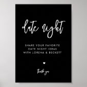 Hedendaags zwart Datum nacht ideeën teken Poster (Voorkant)