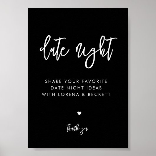 Hedendaags zwart Datum nacht ideeën teken Poster (Voorkant)