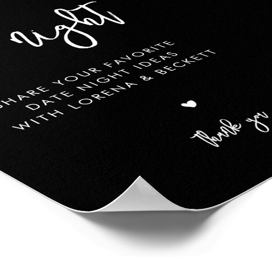 Hedendaags zwart Datum nacht ideeën teken Poster (Hoek)