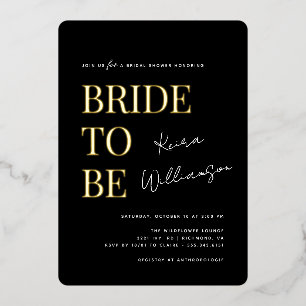 Hedendaags zwart en goud Vrijgezellenfeest Folie Uitnodiging