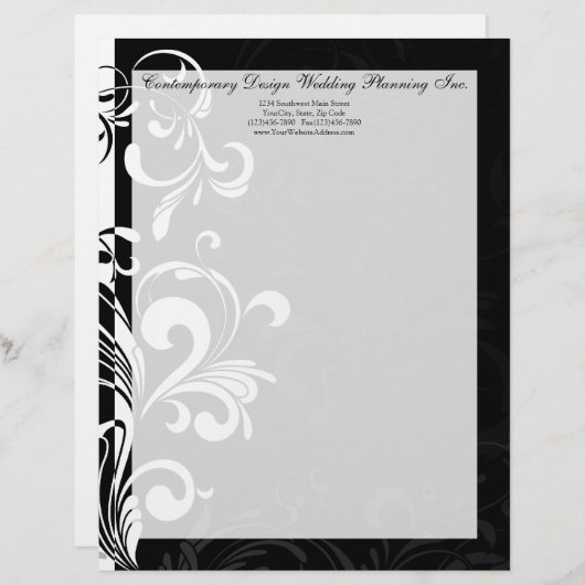 hedendaags zwart en wit zwijn briefhoofd ontwerp (Voorkant / Achterkant)