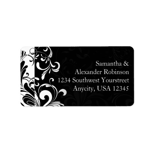 hedendaags zwart en wit zwijn etiket (Voorkant)