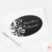 hedendaags zwart en wit zwijn ovale sticker (Envelop)