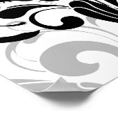 hedendaags zwart en wit zwijn poster (Hoek)