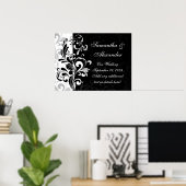 hedendaags zwart en wit zwijn poster (Thuiskantoor)