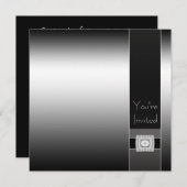 Hedendaags Zwart en Zilver Verjaardagsfeest Kaart (Voorkant / Achterkant)