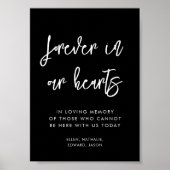 Hedendaags zwart Forever in ons hart teken Poster (Voorkant)