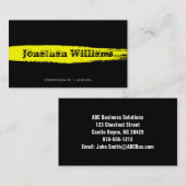 hedendaags zwart & geel modern Visitekaartje (Voorkant / Achterkant)