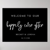 Hedendaags zwart Gelukkig ooit na Welkom Poster (Voorkant)