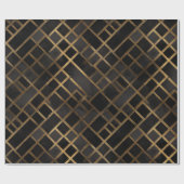 Hedendaags zwart gouden geometrisch abstract patro cadeaupapier (Vlak)