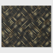 Hedendaags zwart gouden geometrisch abstract patro cadeaupapier (Vlak)