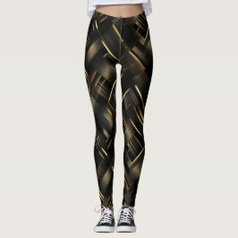 Hedendaags zwart gouden geometrisch abstract patro leggings