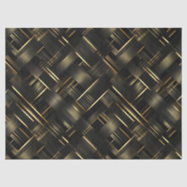Hedendaags zwart gouden geometrisch abstract patro tissuepapier