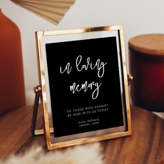 Hedendaags zwart In liefdevolle herinnering bruilo Poster